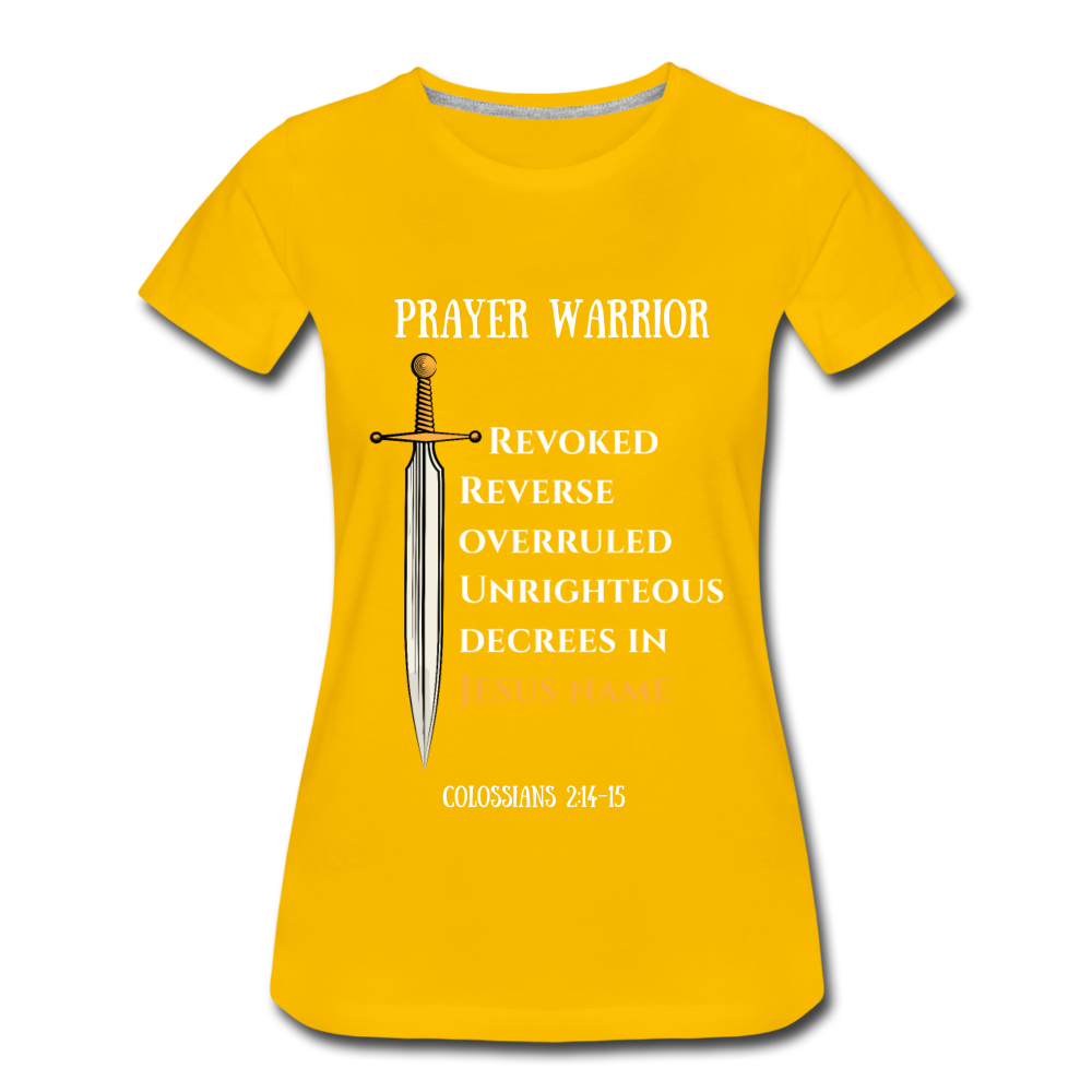 Prayer Warrior SWORD  Women’s Premium T-Shirt EU/USA - sun yellow