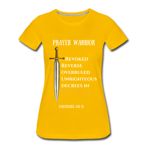 Prayer Warrior SWORD  Women’s Premium T-Shirt EU/USA - sun yellow