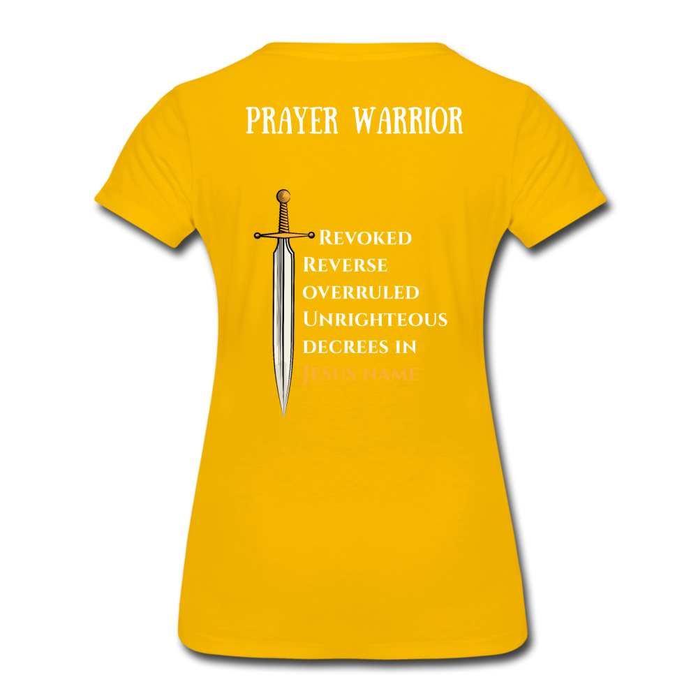 Prayer Warrior SWORD  Women’s Premium T-Shirt EU/USA - sun yellow