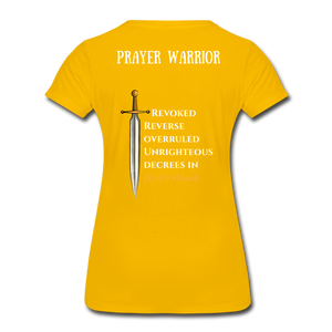 Prayer Warrior SWORD  Women’s Premium T-Shirt EU/USA - sun yellow