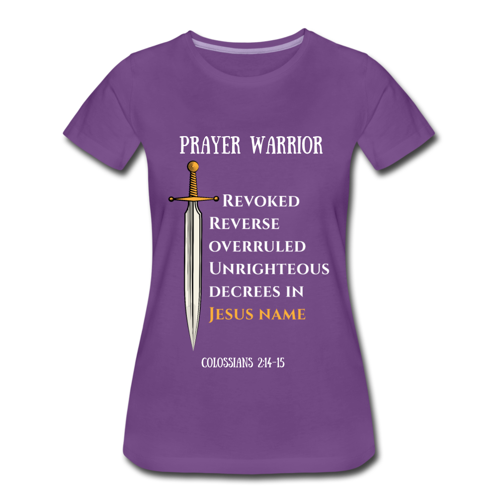 Prayer Warrior SWORD  Women’s Premium T-Shirt EU/USA - purple