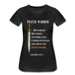 Prayer Warrior SWORD  Women’s Premium T-Shirt EU/USA - charcoal grey