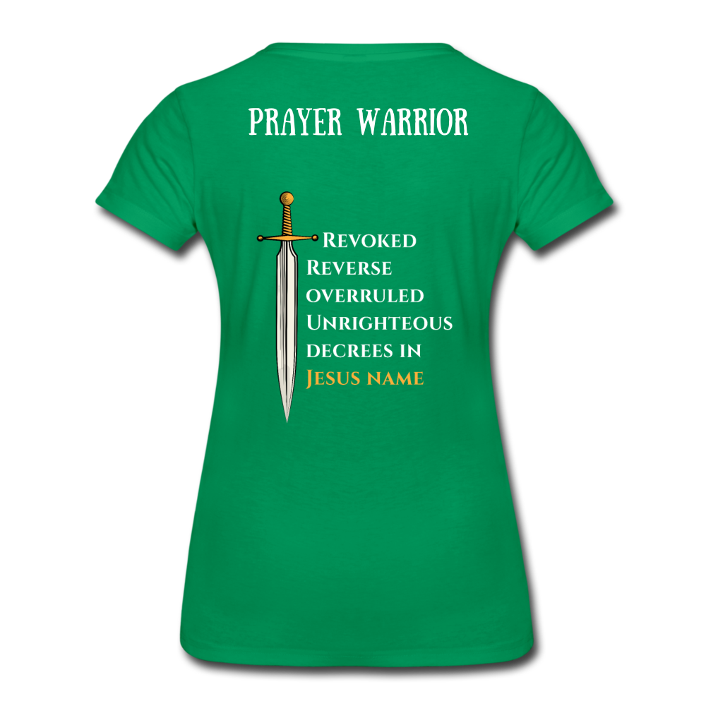 Prayer Warrior SWORD  Women’s Premium T-Shirt EU/USA - kelly green