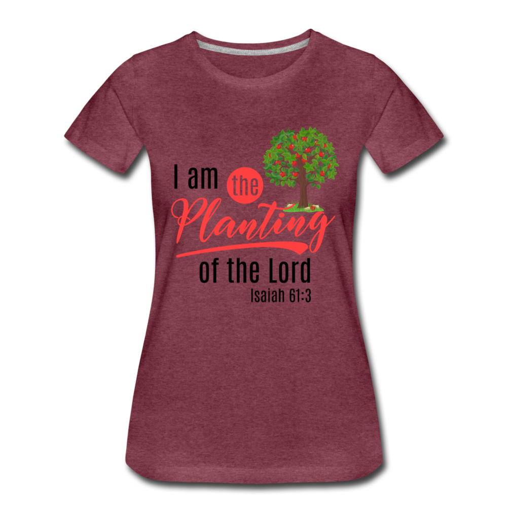 Isaiah 61 Women’s Premium T-Shirt - heather burgundy