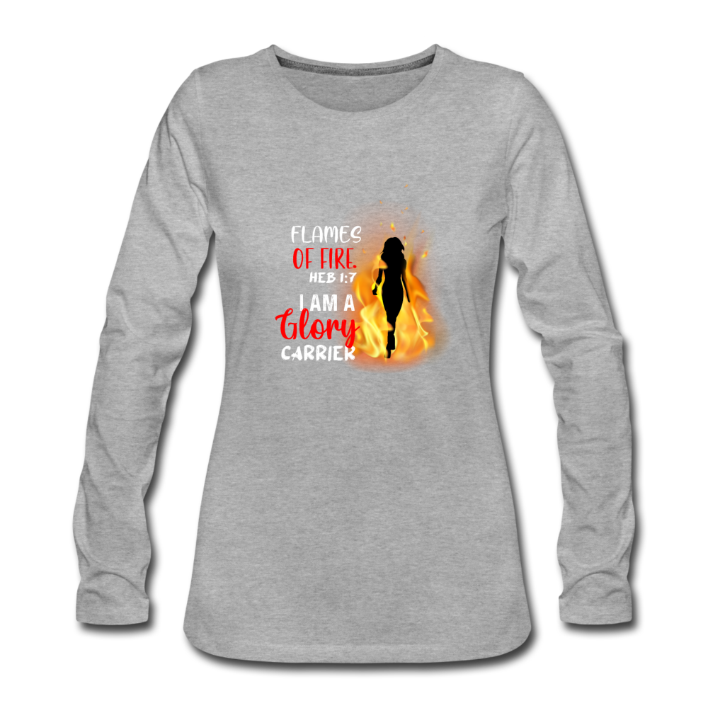 Flames Women's Premium Longsleeve Shirt EU - heather grey