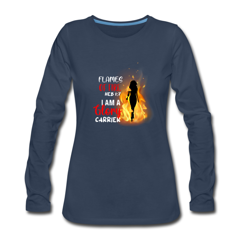 Flames Women's Premium Longsleeve Shirt EU - navy