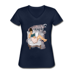 BOOK LOVERS- Classic Women’s V-Neck T-Shirt - navy